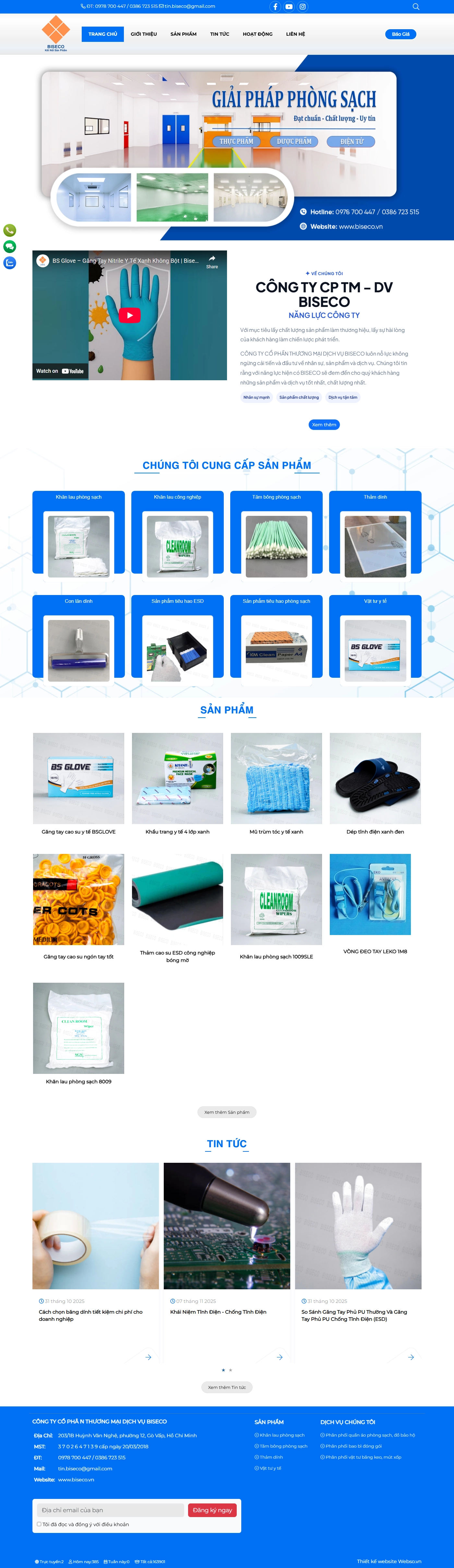Giao diện desktop Thiết Kế Website Thương Mại BISECO: Nâng Tầm Trải Nghiệm Khách Hàng