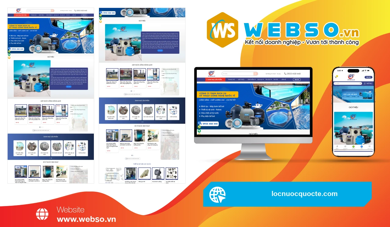 Thiết Kế Website Công Nghiệp Dự Án Locnuocquocte.com: Giải Pháp Xử Lý Nước Hiện Đại