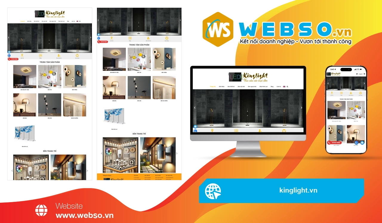 Thiết Kế Website Thương Mại Điện Tử Kinglight: Giải Pháp Chiếu Sáng Hiện Đại