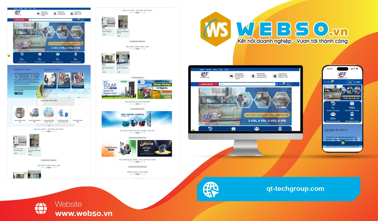 Thiết Kế Website Hệ Thống Xử Lý Nước QT - TECHGROUP: Giải Pháp Tối Ưu Cho Nhu Cầu Nước Sạch.