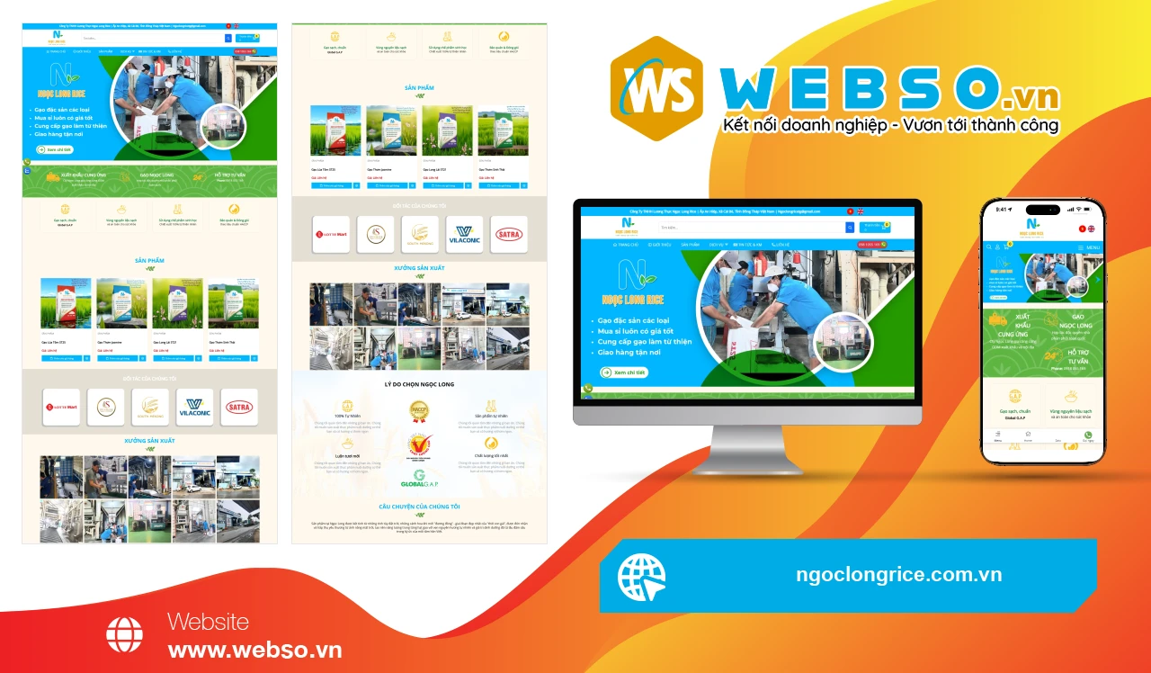 Thiết Kế Website Doanh Nghiệp Ngọc Long Rice: Nền Tảng Kết Nối Khách Hàng Toàn Cầu
