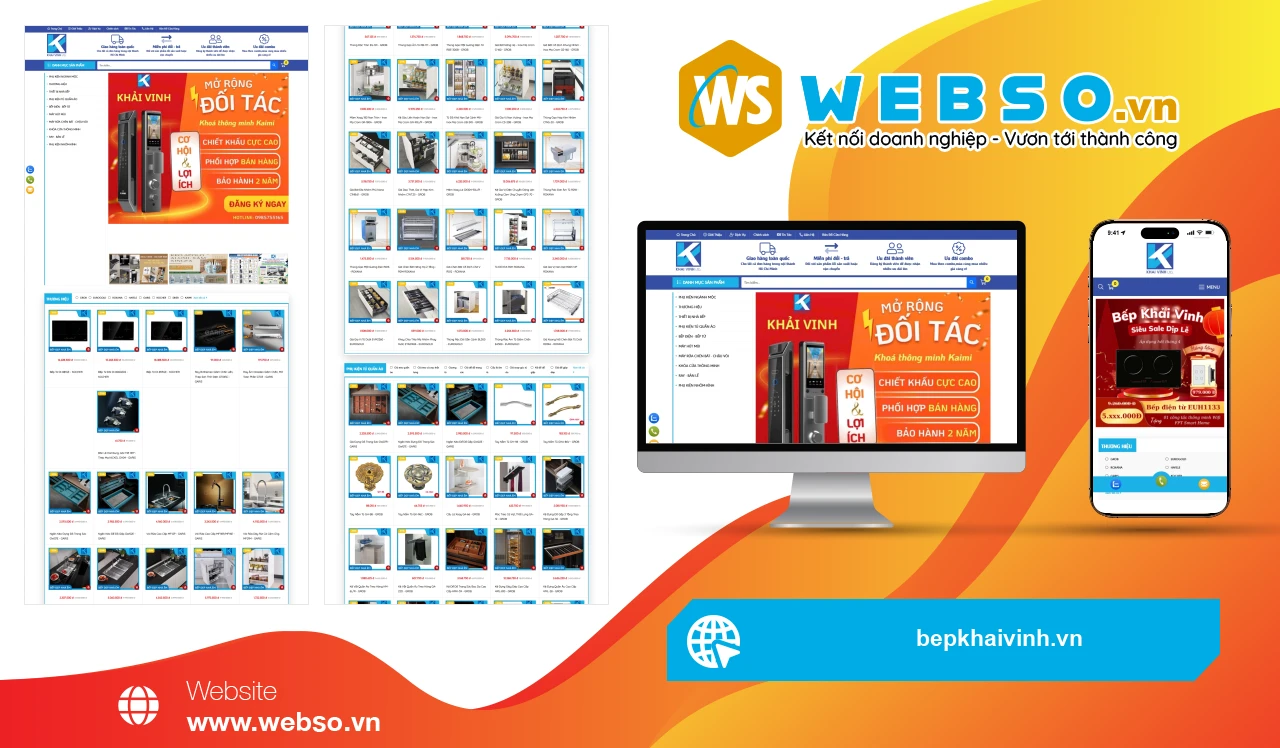 Thiết Kế Website Bếp Khải Vinh: Giải Pháp Mua Sắm Nhà Bếp Tiện Lợi
