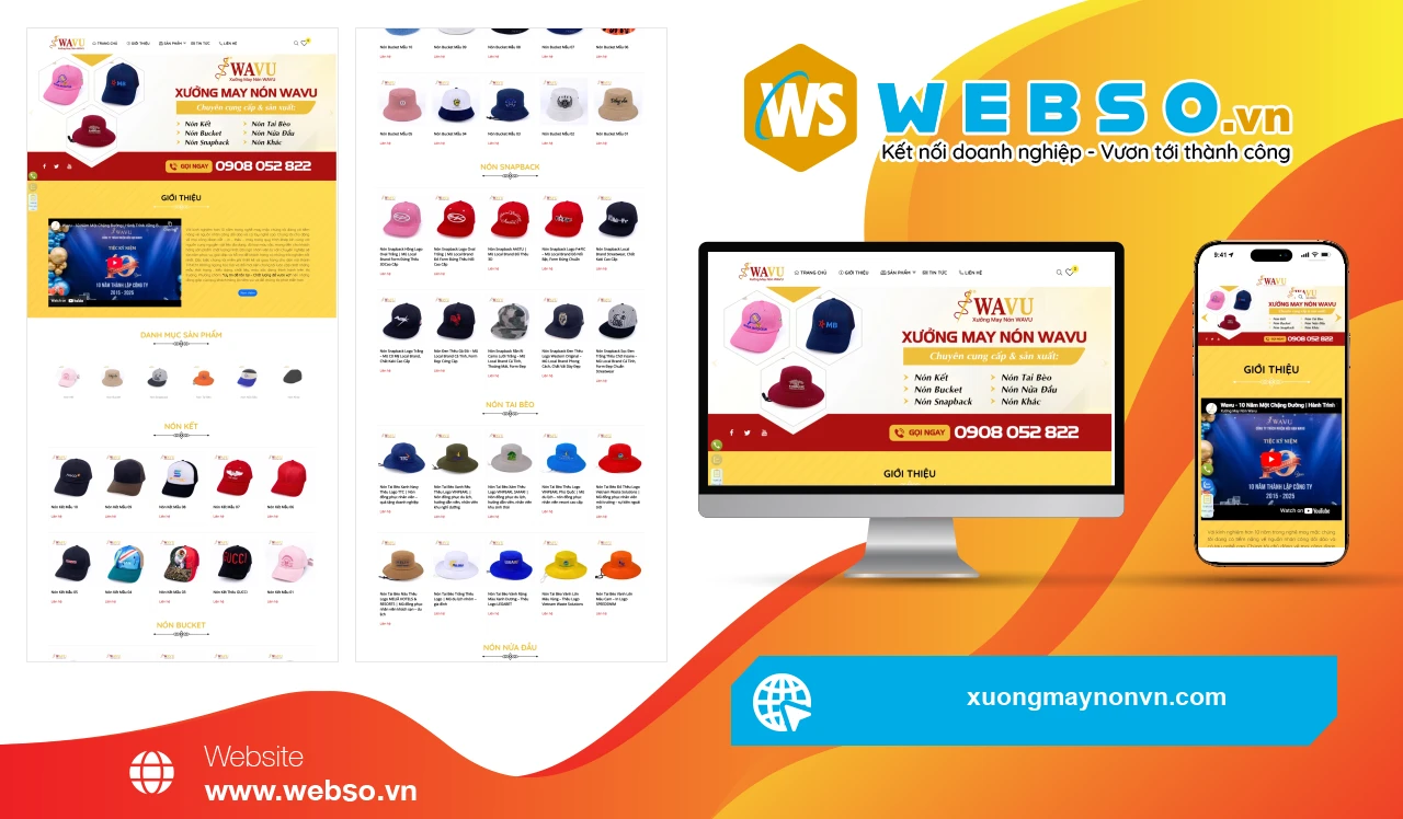 Thiết Kế Website Xưởng May Nón Wavu: Giải Pháp Đặt Hàng Nhanh Chóng Và Tiện Lợi