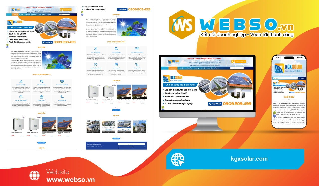 Thiết Kế Website Lắp Đặt Điện Năng Lượng Mặt Trời KGX Solar: Giải Pháp Năng Lượng Bền Vững