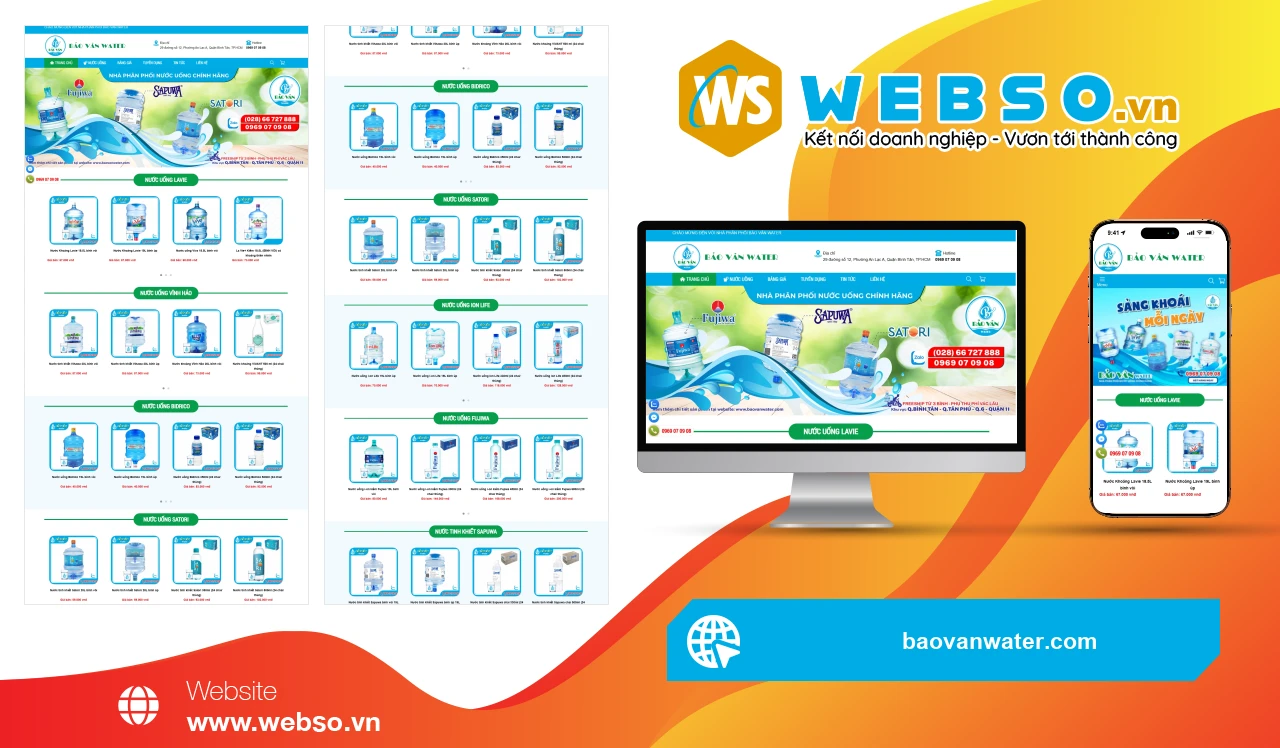 Thiết Kế Website Phân Phối Nước Uống Bảo Vân Water: Giải Pháp Đặt Hàng Trực Tuyến Hiệu Quả