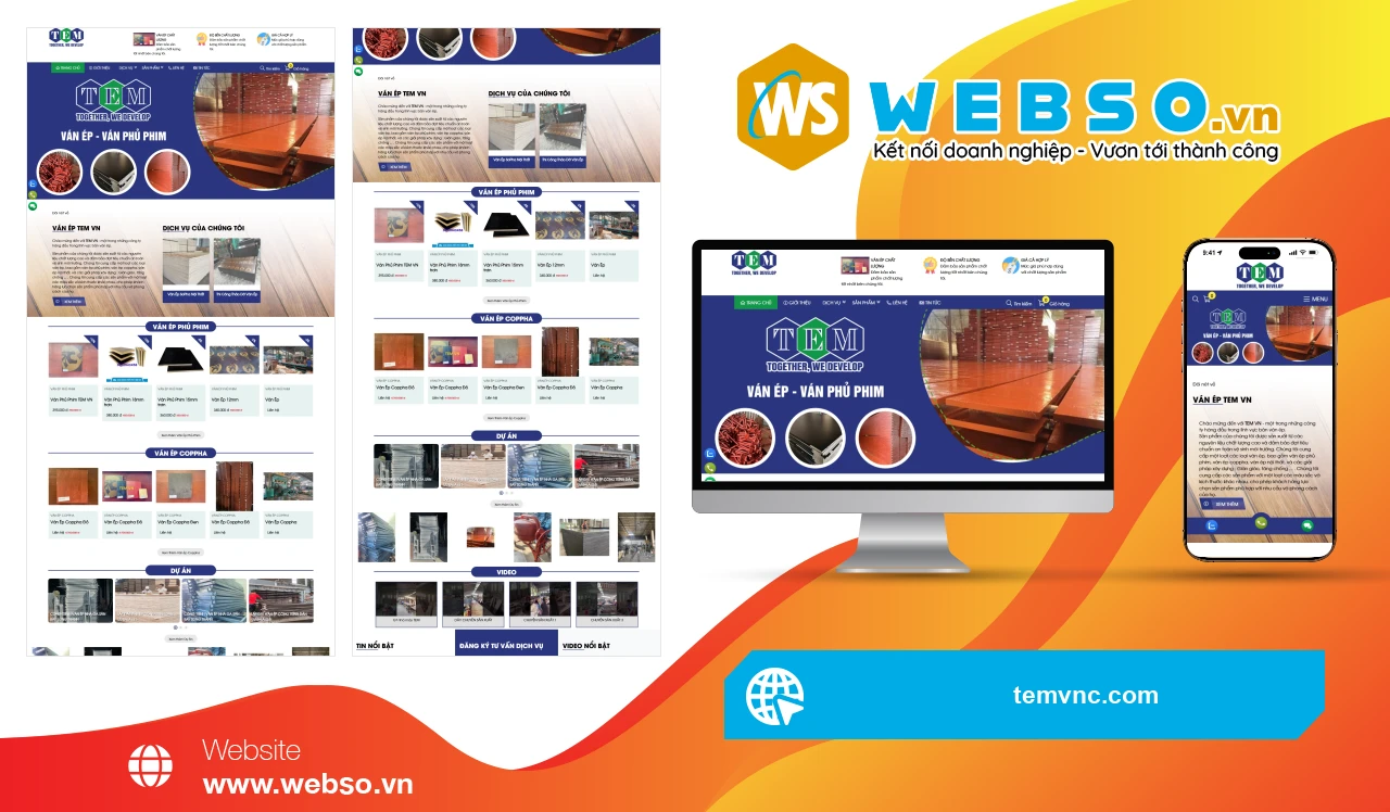 Thiết Kế Website Bán Ván Ép TEM VN: Nền Tảng Hiện Đại Kết Nối Khách Hàng
