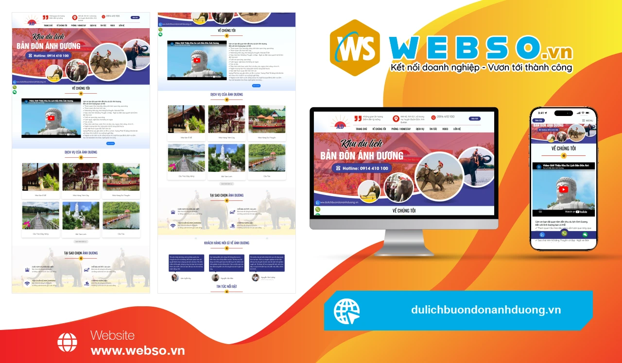 Thiết Kế Website Du Lịch Bản Đôn Ánh Dương: Trải Nghiệm Sinh Thái Độc Đáo Tại Đaklak