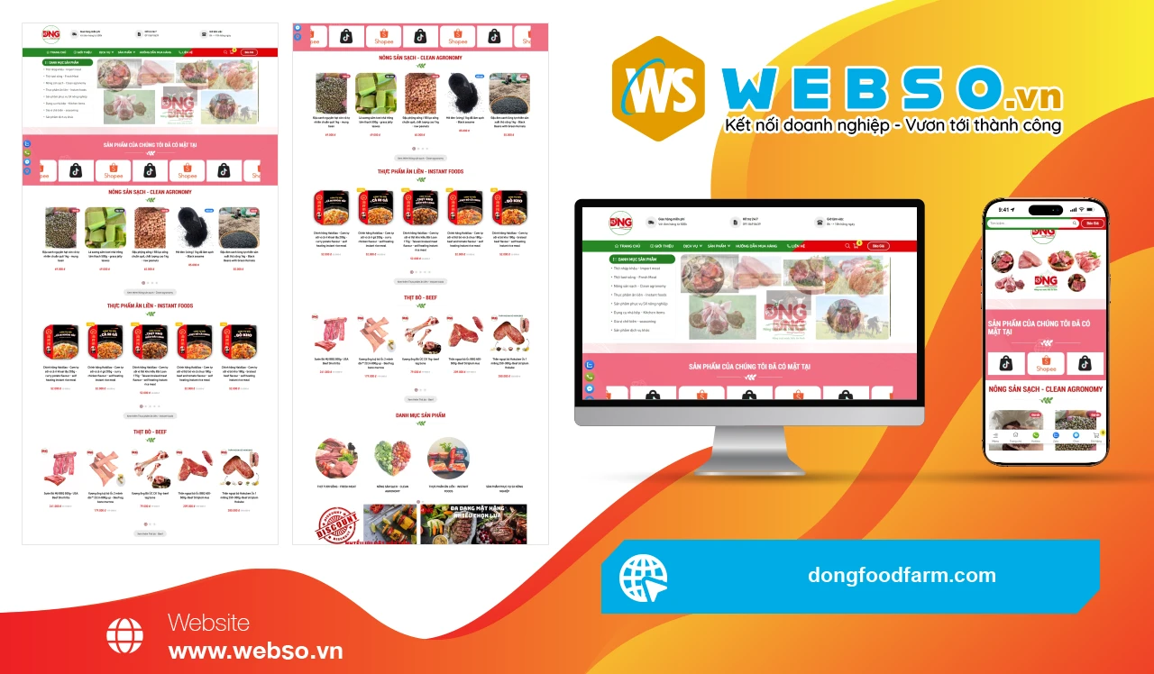 Thiết Kế Website Thương Mại Điện Tử DONG FOOD FARM: Nơi Cung Cấp Thịt Sạch Chất Lượng Cao