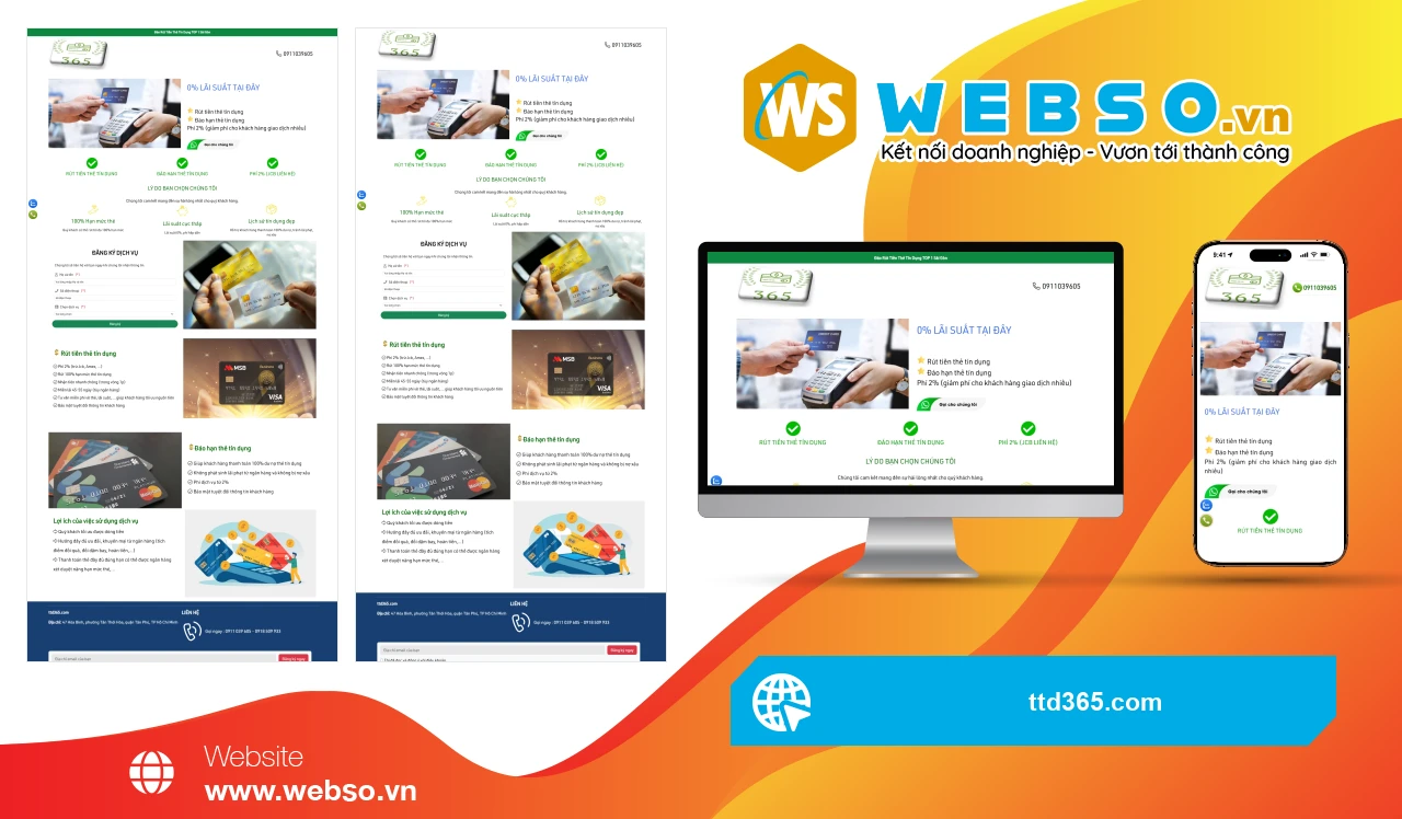 Thiết Kế Website Dịch Vụ Tài Chính TTD365: Giải Pháp Rút Tiền Thẻ Tín Dụng Nhanh Chóng