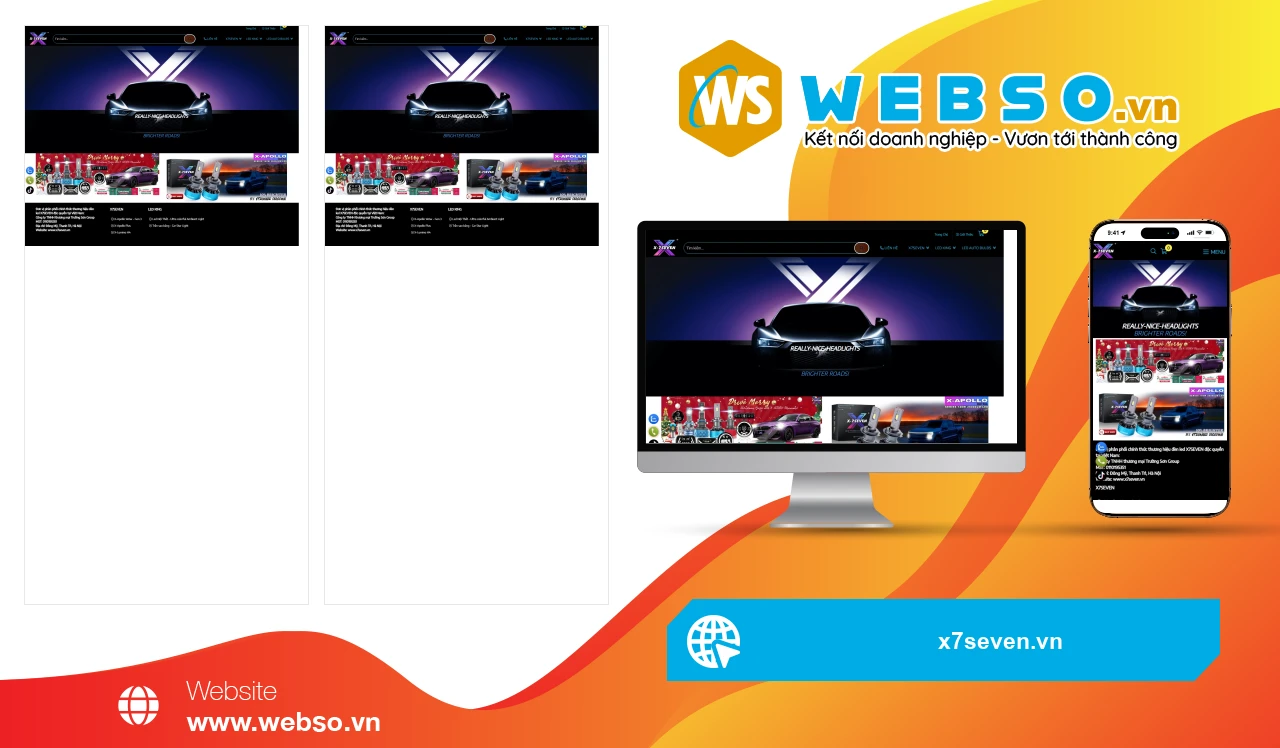 Thiết Kế Website Thương Mại Điện Tử X7SEVEN: Trải Nghiệm Mua Sắm Đèn Led Tuyệt Vời