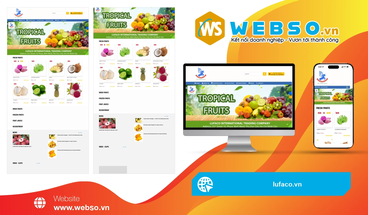 Thiết Kế Website Xuất Khẩu Trái Cây LUFACO: Kết Nối Thế Giới Trái Cây Tươi Ngon