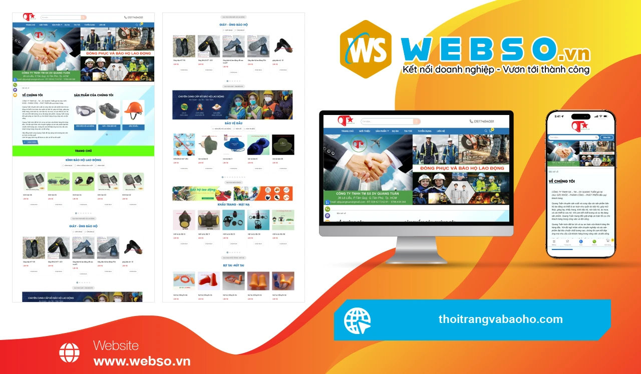 Thiết Kế Website Bảo Hộ Lao Động Quang Tuấn: Trải Nghiệm Mua Sắm An Toàn Và Tiện Lợi.