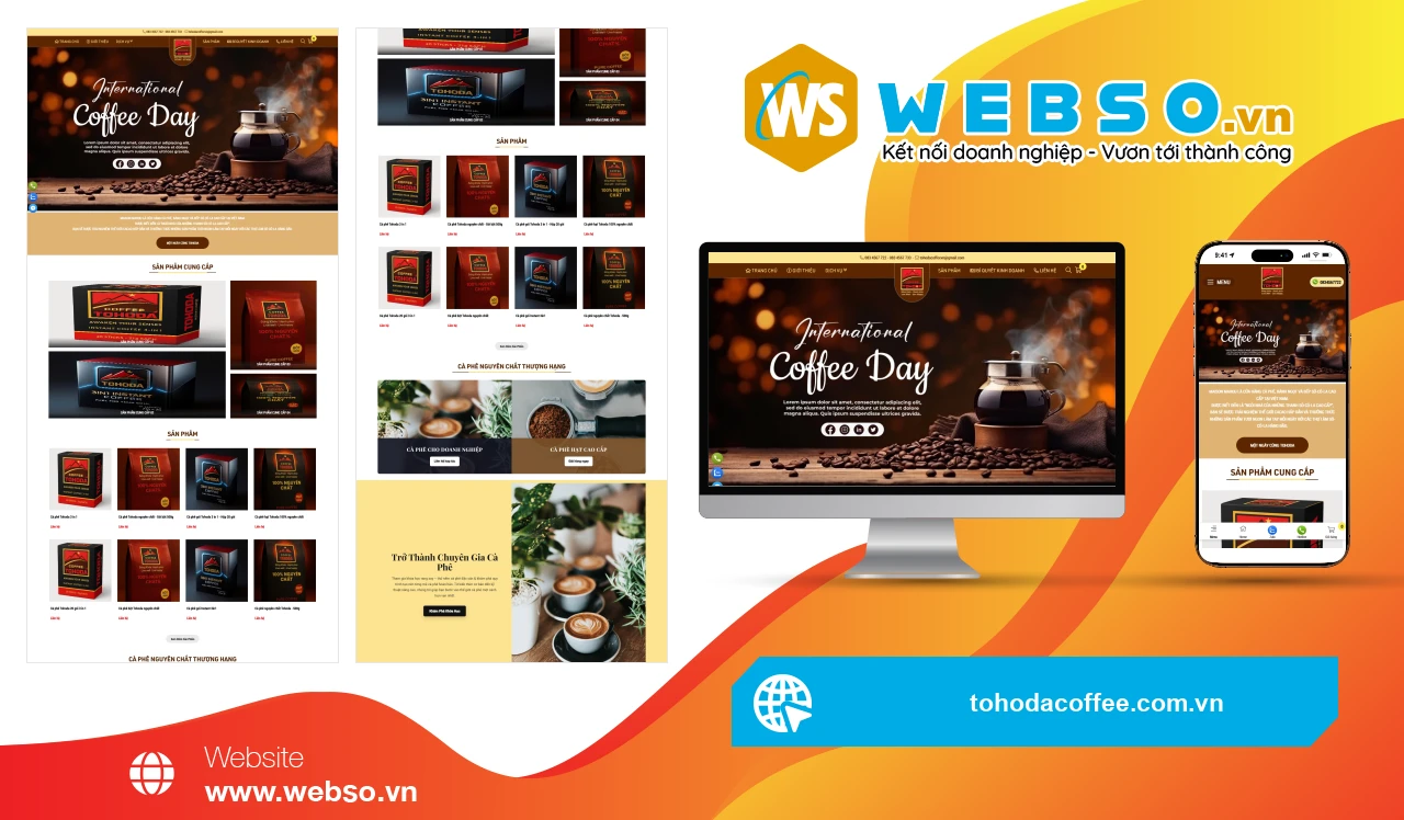 Thiết Kế Website Cà Phê Tohoda Farmer Coffee: Trải Nghiệm Cà Phê Nguyên Chất Tuyệt Vời