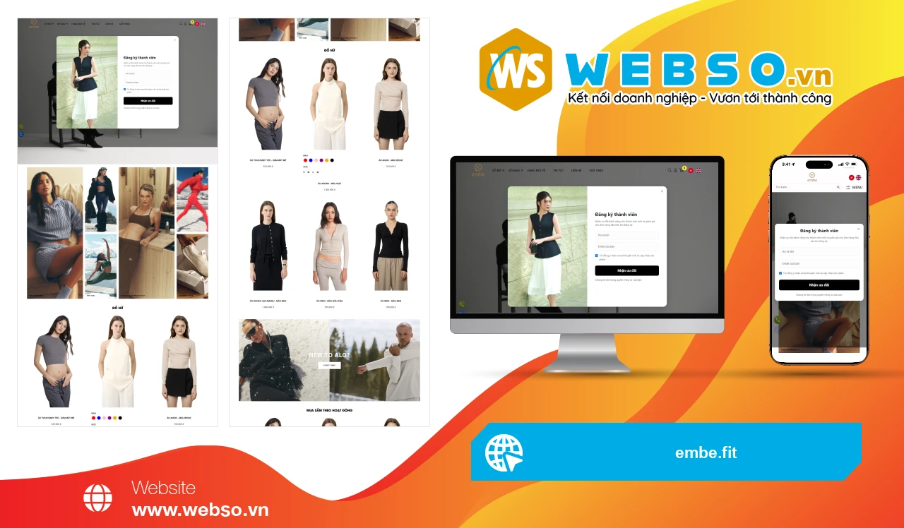 Thiết Kế Website Thời Trang Embe.fit: Trải Nghiệm Mua Sắm Đỉnh Cao