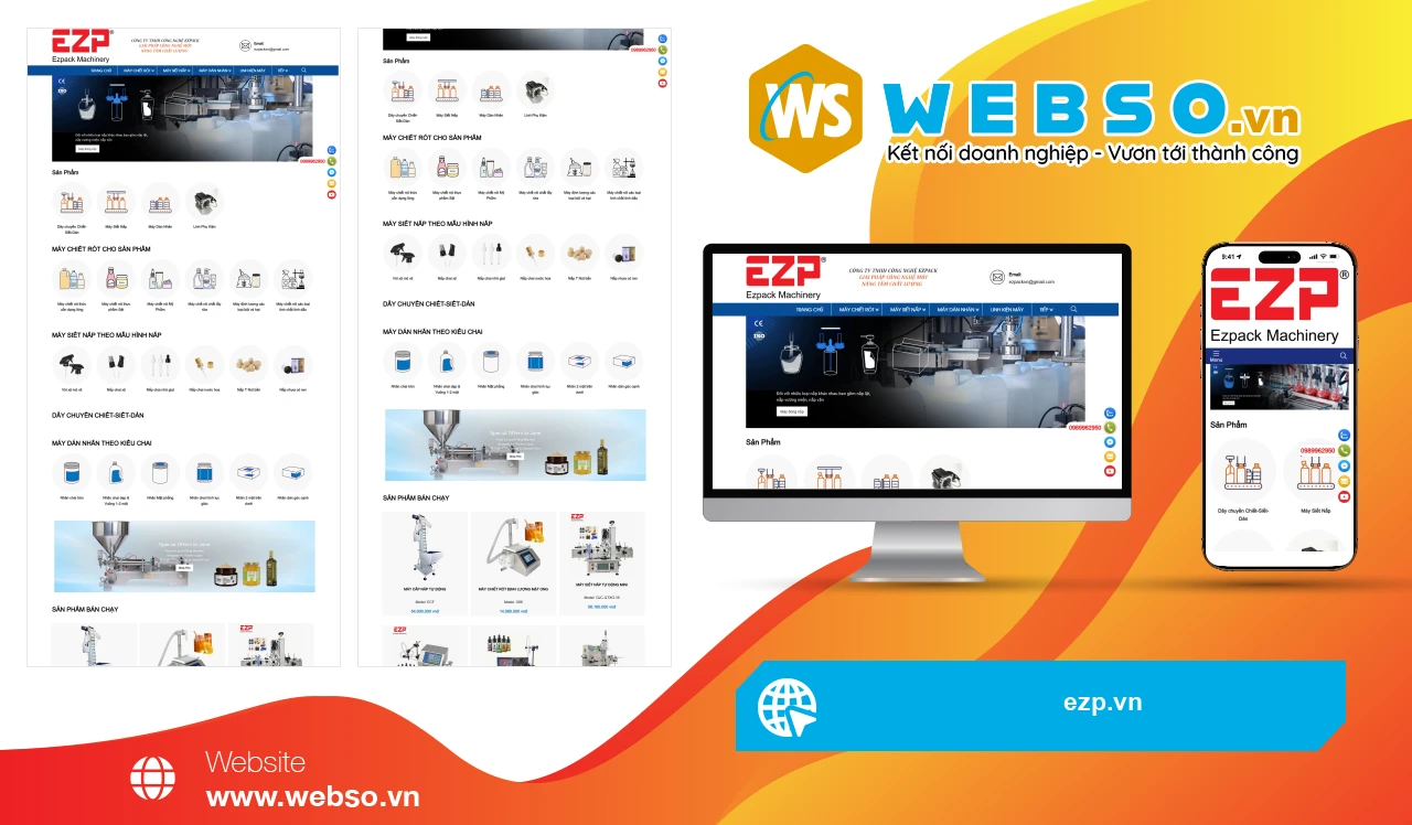 Thiết Kế Website Thiết Bị Đóng Gói EZPACK: Nâng Cao Giá Trị Thương Hiệu Hiện Đại