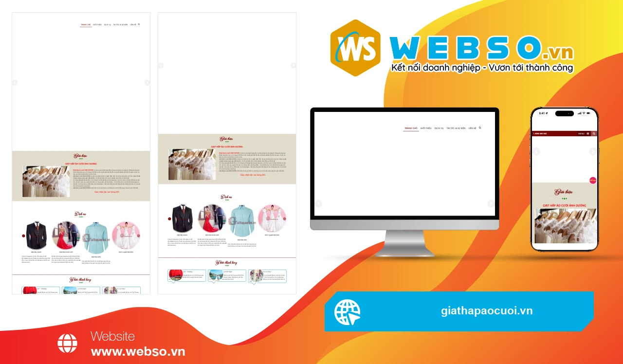 Thiết Kế Website Dịch Vụ Giặt Hấp Áo Cưới ÁNH DƯƠNG: Trải Nghiệm Dịch Vụ Hoàn Hảo