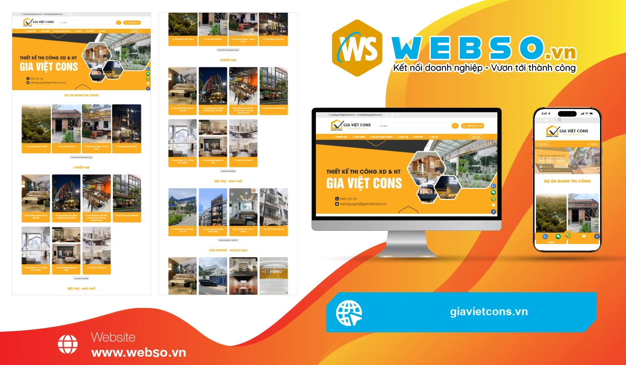 Thiết Kế Website Thi Công Nội Thất Gia Việt: Nâng Cao Hình Ảnh Thương Hiệu Đột Phá