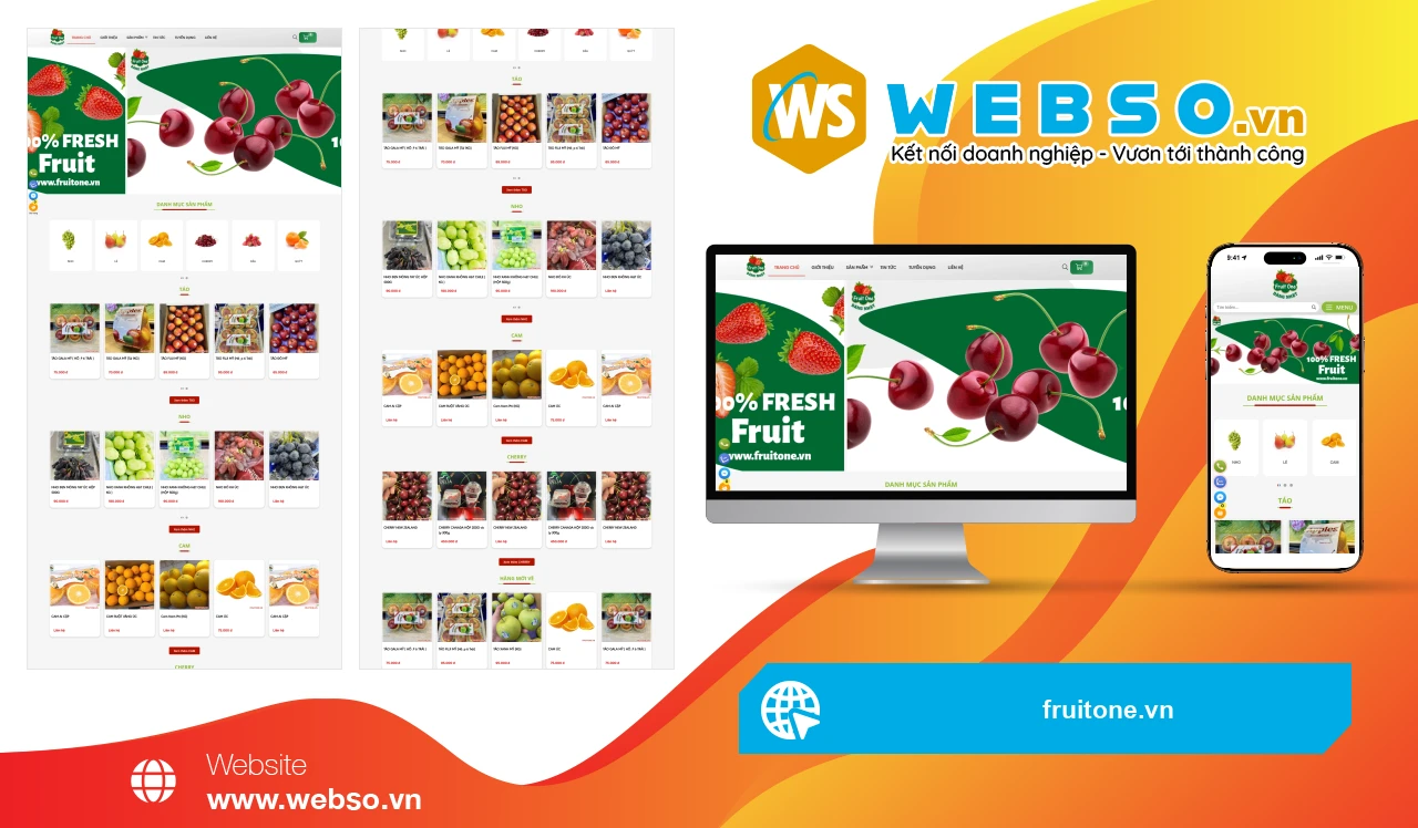 Thiết Kế Website Thương Mại Điện Tử FruitOne: Trái Cây Tươi Ngon Giao Tận Nhà