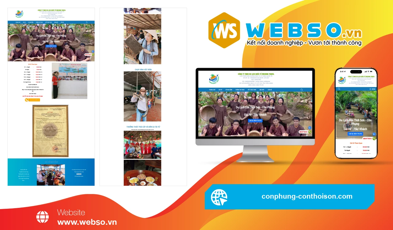 Thiết Kế Website Du Lịch Công Ty TNHH Du Lịch Quốc Tế Mekong Travel: Trải Nghiệm Du Lịch Độc Đáo Tại Bến Tre