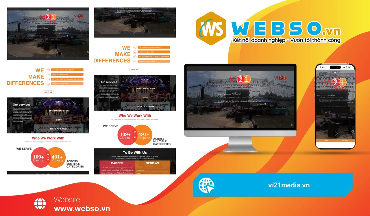 Thiết Kế Website Giải Trí Vi21 Media: Nền Tảng Tương Tác Hiện Đại Cho Sự Kiện