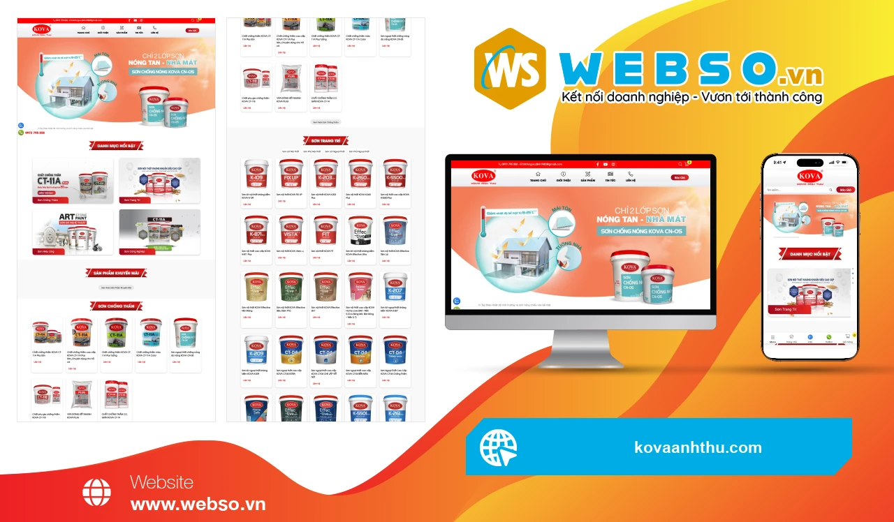 Thiết Kế Website Bán Hàng Kova Anh Thư: Giải Pháp Mua Sắm Sơn Chất Lượng Cao
