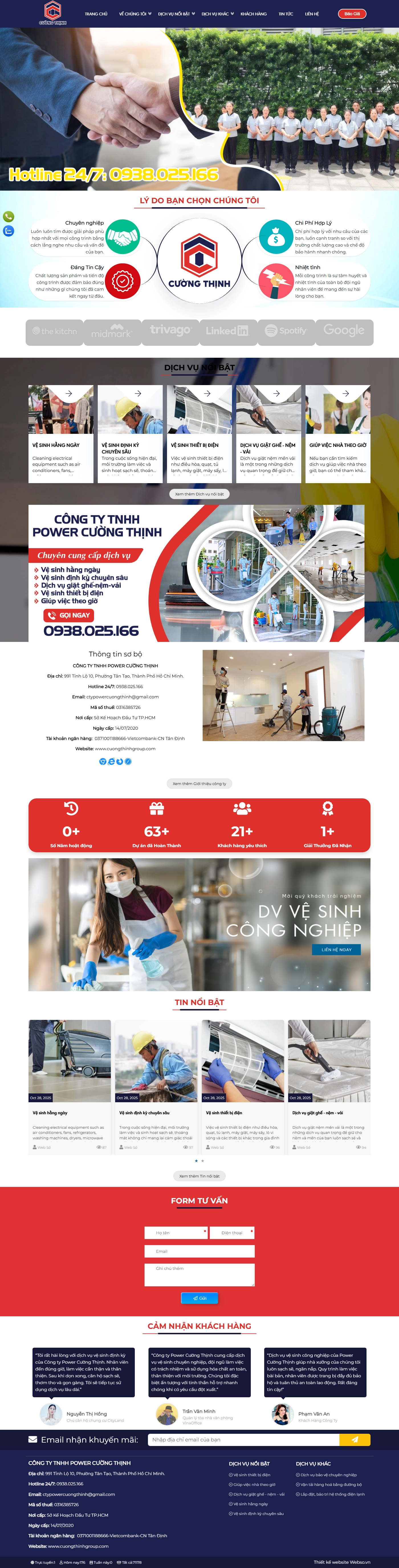 Giao diện desktop Thiết Kế Website Dịch Vụ Vệ Sinh Cường Thịnh: Giải Pháp Tiện Lợi Cho Khách Hàng
