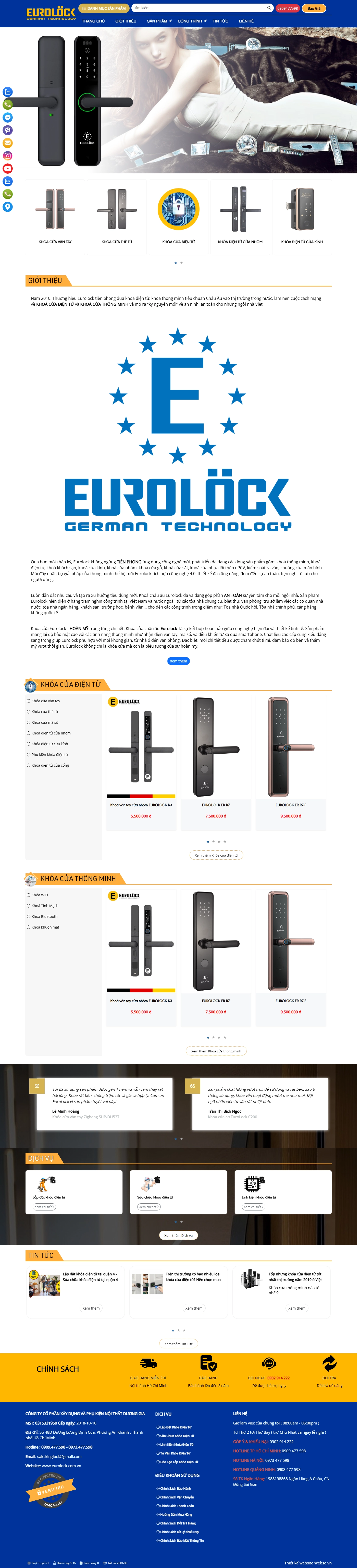 Giao diện desktop Thiết Kế Website Khóa Cửa Điện Tử Eurolock: An Toàn Và Tiện Nghi Đỉnh Cao