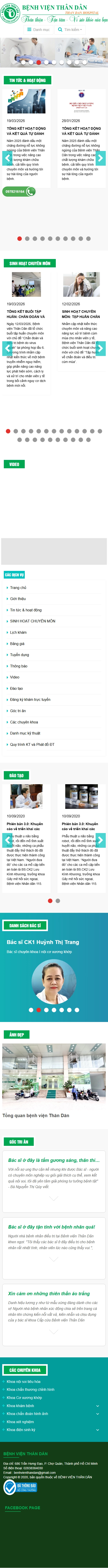 Giao diện mobile Thiết Kế Website Dịch Vụ Y Tế Bệnh Viện Thân Dân: Giải Pháp Khám Chữa Bệnh Tiện Lợi