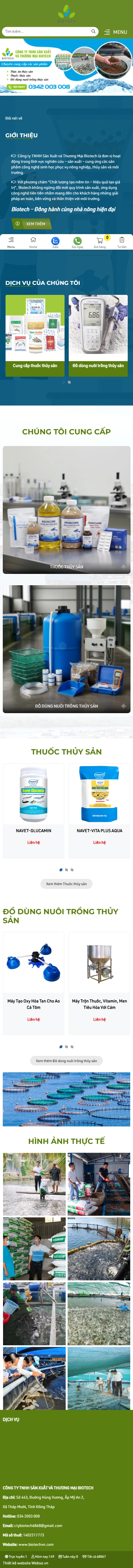 Giao diện mobile Thiết Kế Website Công Nghệ Sinh Học Biotech: Giải Pháp Bền Vững Cho Nông Nghiệp Và Thủy Sản