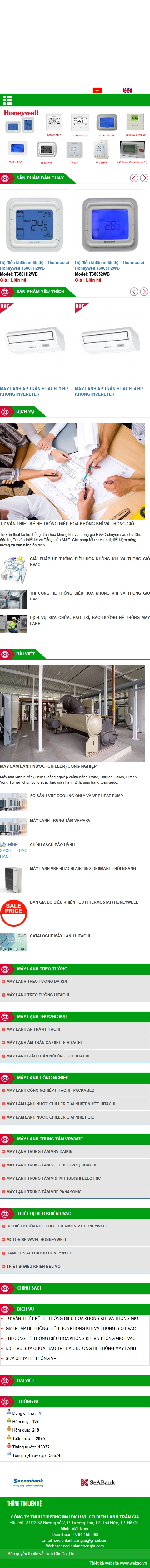 Giao diện mobile Thiết Kế Website Dịch Vụ Cơ Điện Lạnh Trần Gia: Giải Pháp Thông Gió Hiện Đại