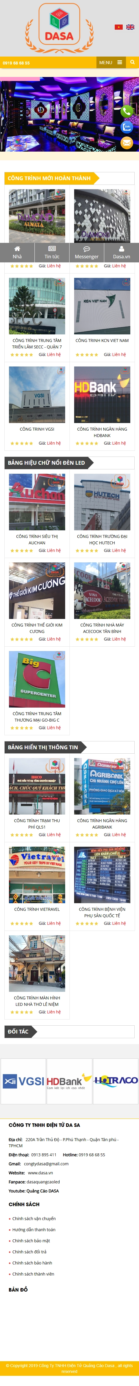 Giao diện mobile Thiết Kế Website Thương Mại Điện Tử Dasa: Giải Pháp Tăng Cường Khả Năng Tiếp Cận Khách Hàng.
