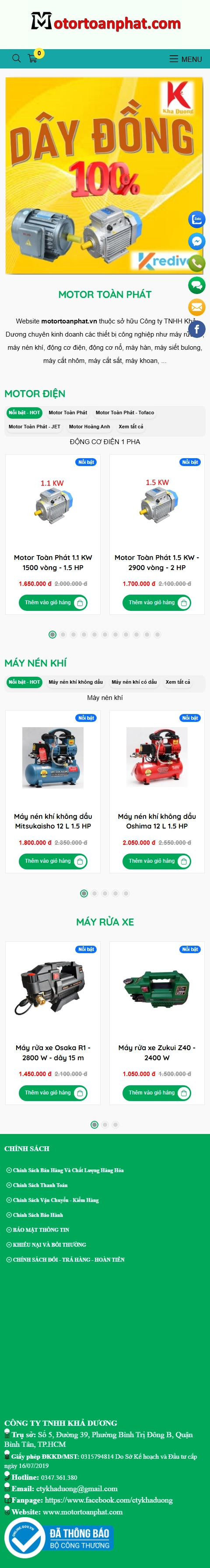 Giao diện mobile Thiết Kế Website Thiết Bị Công Nghiệp Công Ty TNHH Khả Dương: Trải Nghiệm Mua Sắm Trực Tuyến Tiện Lợi