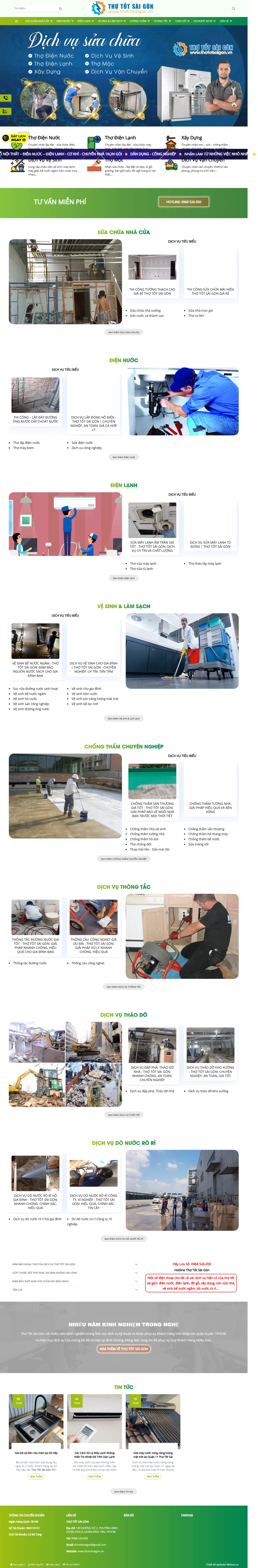 Giao diện desktop Thiết Kế Website Dịch Vụ Thợ Tốt Sài Gòn: Giải Pháp Kết Nối Khách Hàng Hiệu Quả