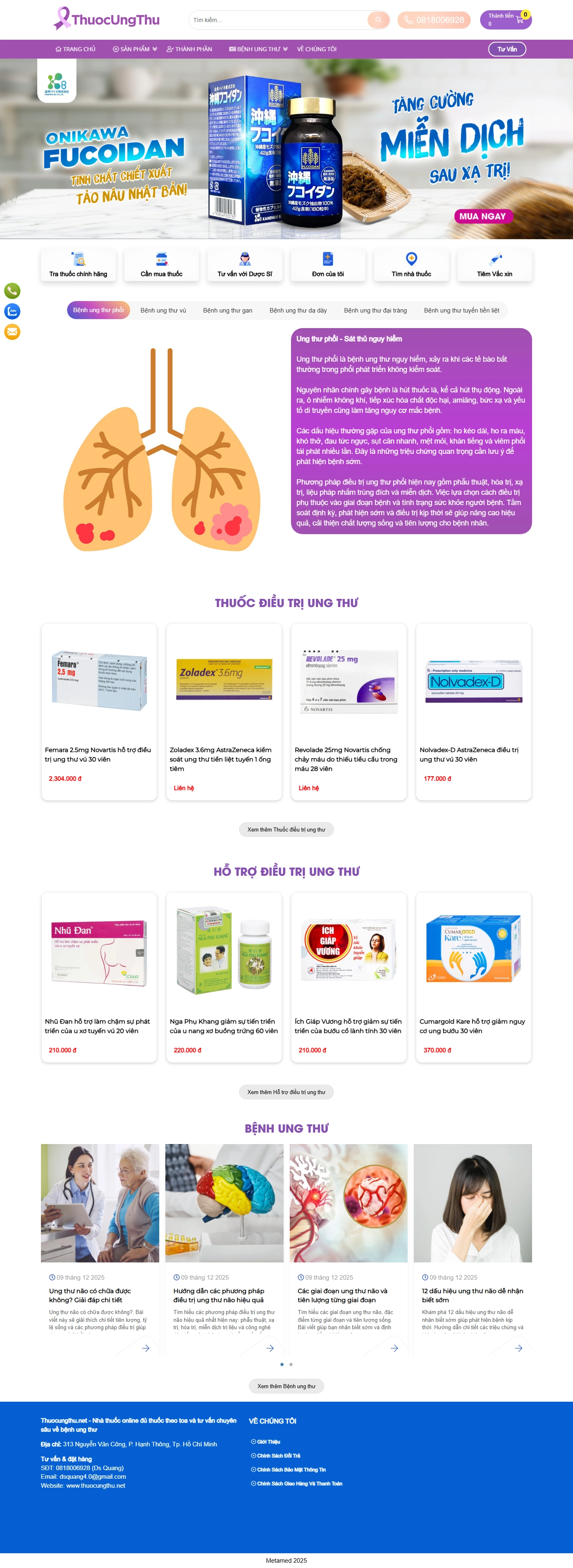 Giao diện desktop Thiết Kế Website Y Tế Thuocungthu.net: Giải Pháp Thông Tin Chính Xác Về Thuốc Ung Thư
