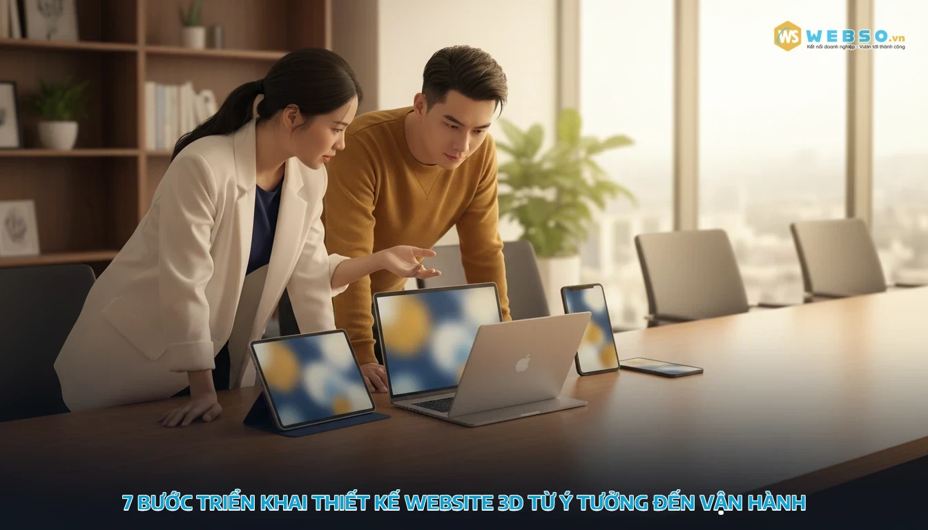 thiết kế website 3d - 7 bước triển khai thiết kế website 3D từ ý tưởng đến vận hành