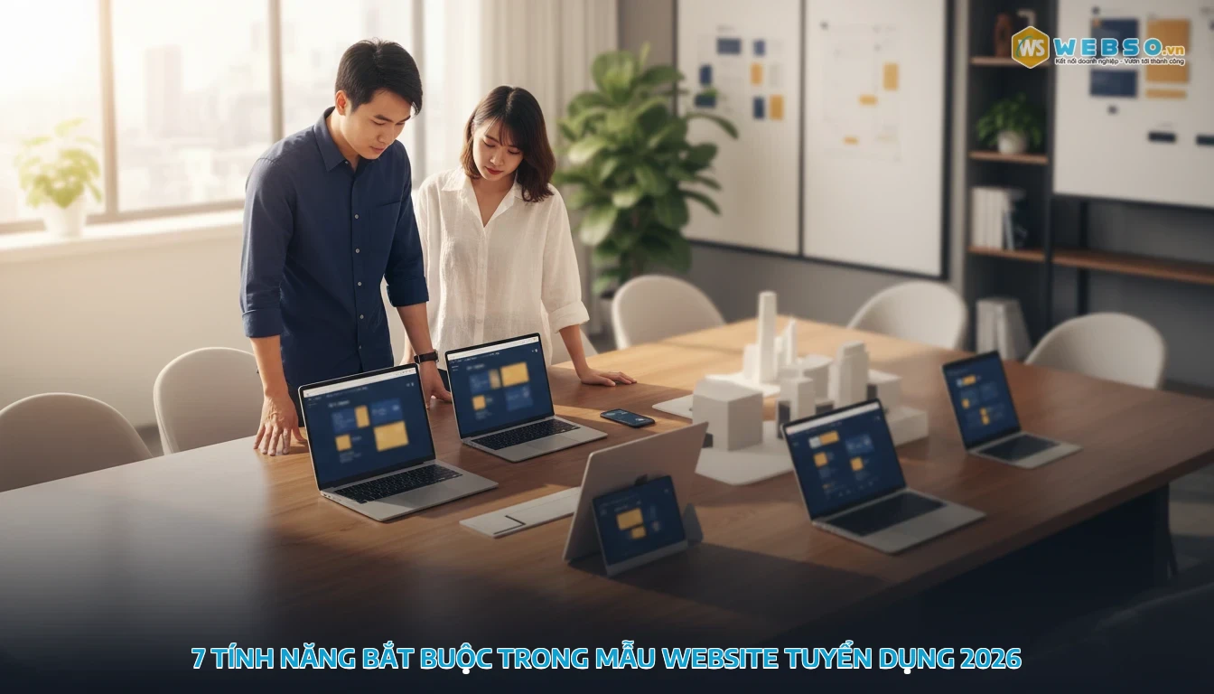 mẫu website tuyển dụng - 7 tính năng bắt buộc trong mẫu website tuyển dụng 2026