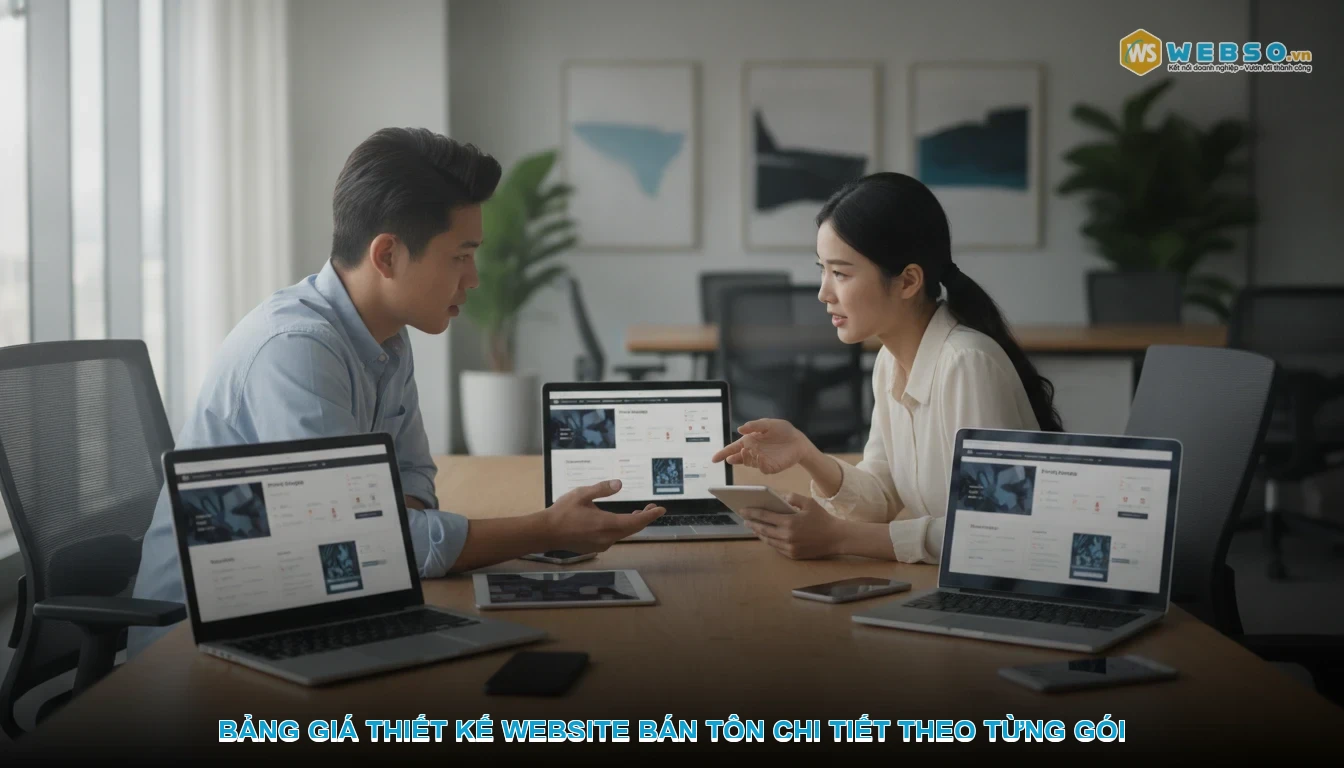 Thiết kế website bán tôn - Bảng giá thiết kế website bán tôn chi tiết theo từng gói