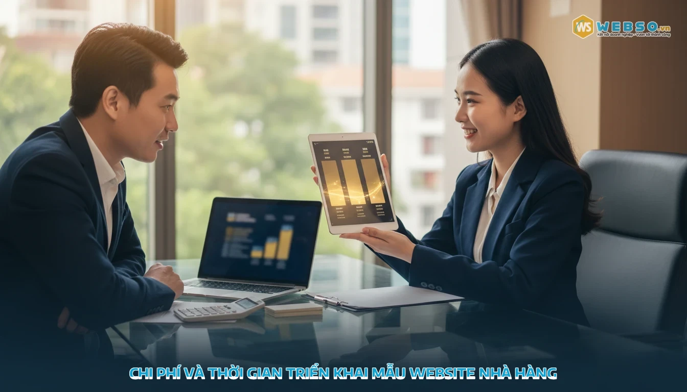 mẫu website nhà hàng - Chi phí và thời gian triển khai mẫu website nhà hàng