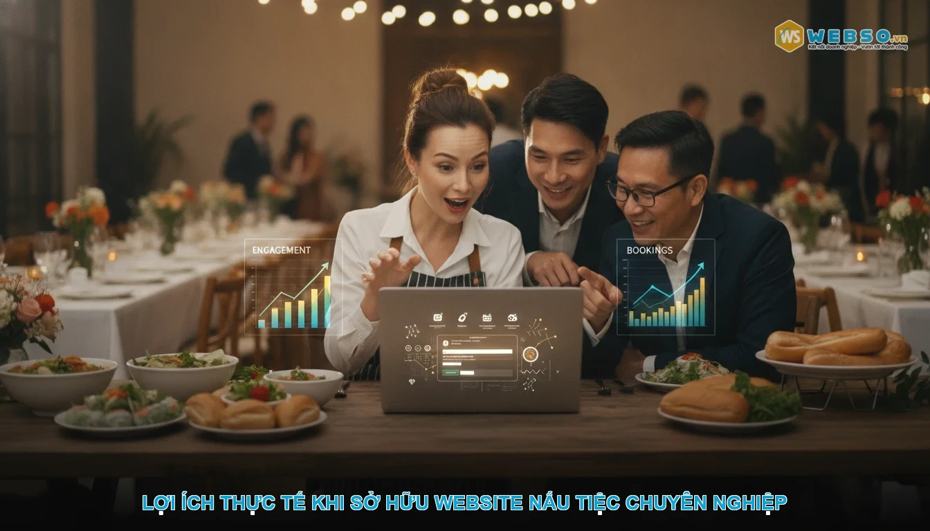 Thiết kế website dịch vụ nấu tiệc - Lợi ích thực tế khi sở hữu website nấu tiệc chuyên nghiệp