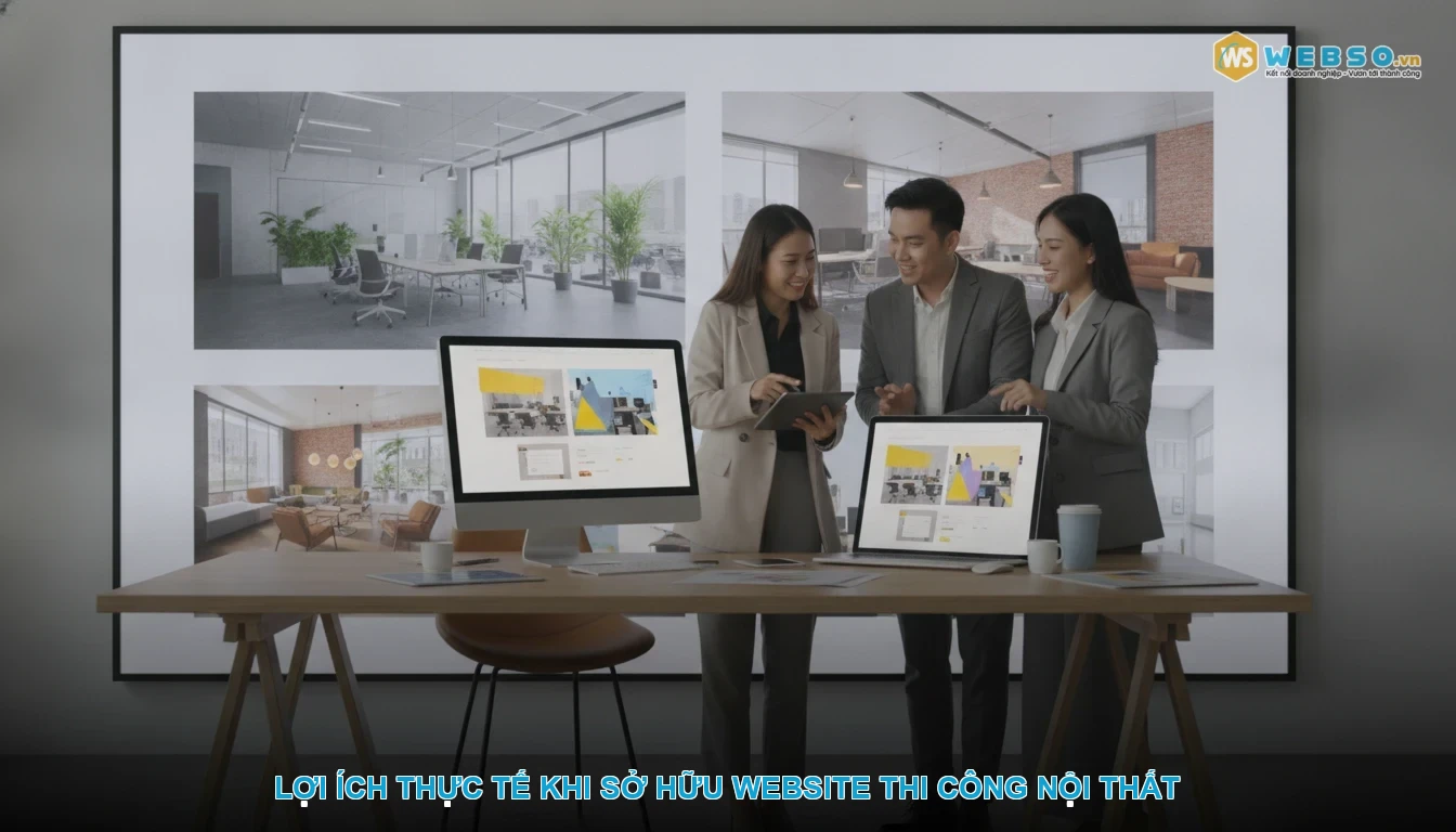 Thiết kế website thi công nội thất - Lợi ích thực tế khi sở hữu website thi công nội thất