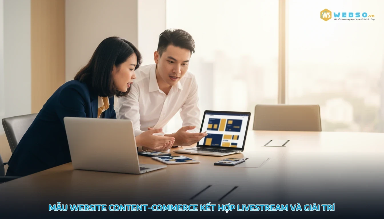 mẫu website thương mại điện tử - Mẫu website content-commerce kết hợp livestream và giải trí