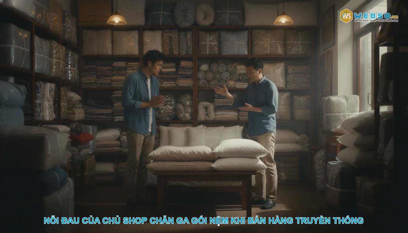 Thiết kế website bán chăn ga gối nệm - Nỗi đau của chủ shop chăn ga gối nệm khi bán hàng truyền thống