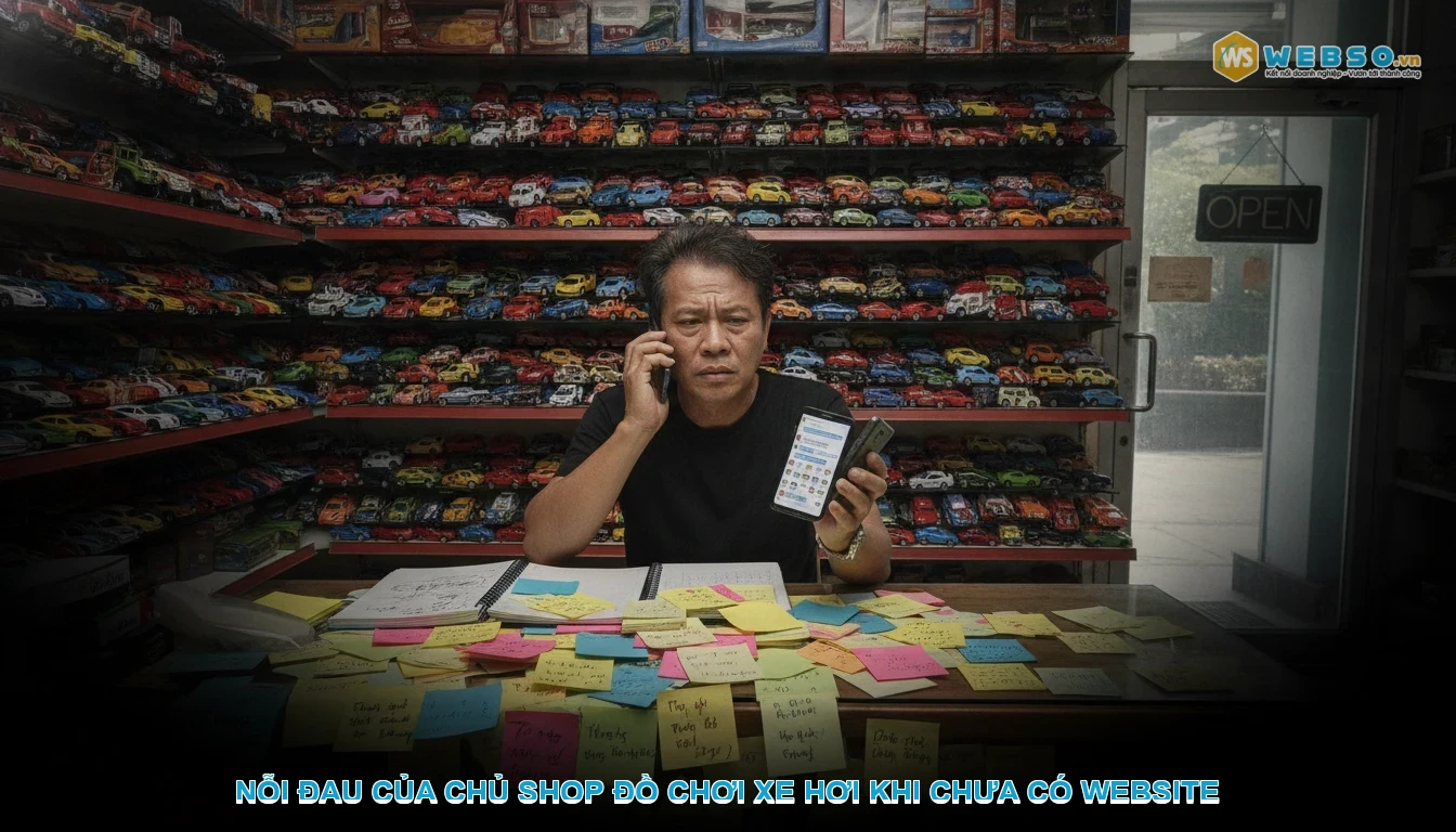 Thiết kế website đồ chơi xe hơi - Nỗi đau của chủ shop đồ chơi xe hơi khi chưa có website