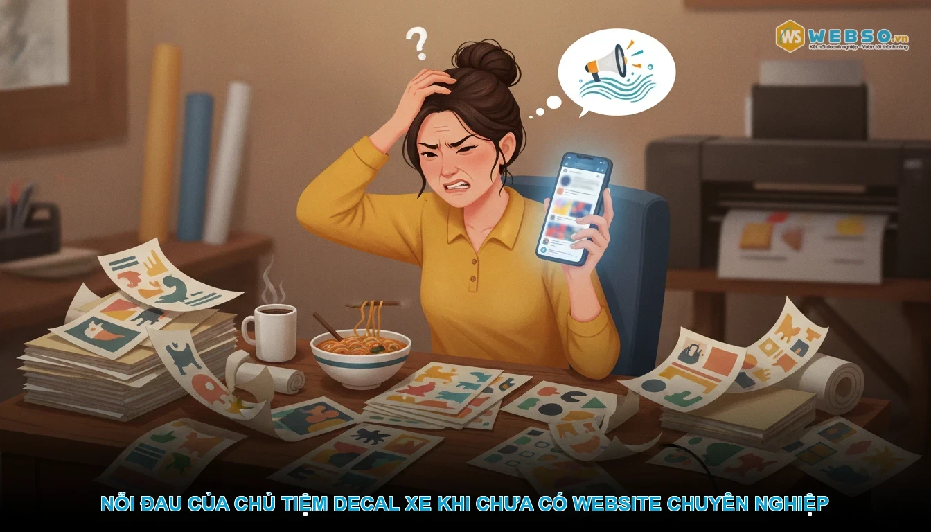 Thiết kế website dán tem decal xe - Nỗi đau của chủ tiệm decal xe khi chưa có website chuyên nghiệp