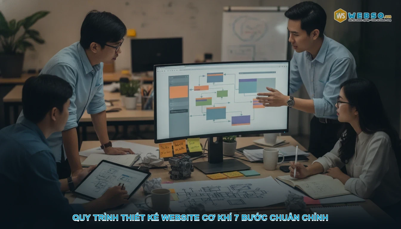 Thiết kế website cơ khí - Quy trình thiết kế website cơ khí 7 bước chuẩn chỉnh
