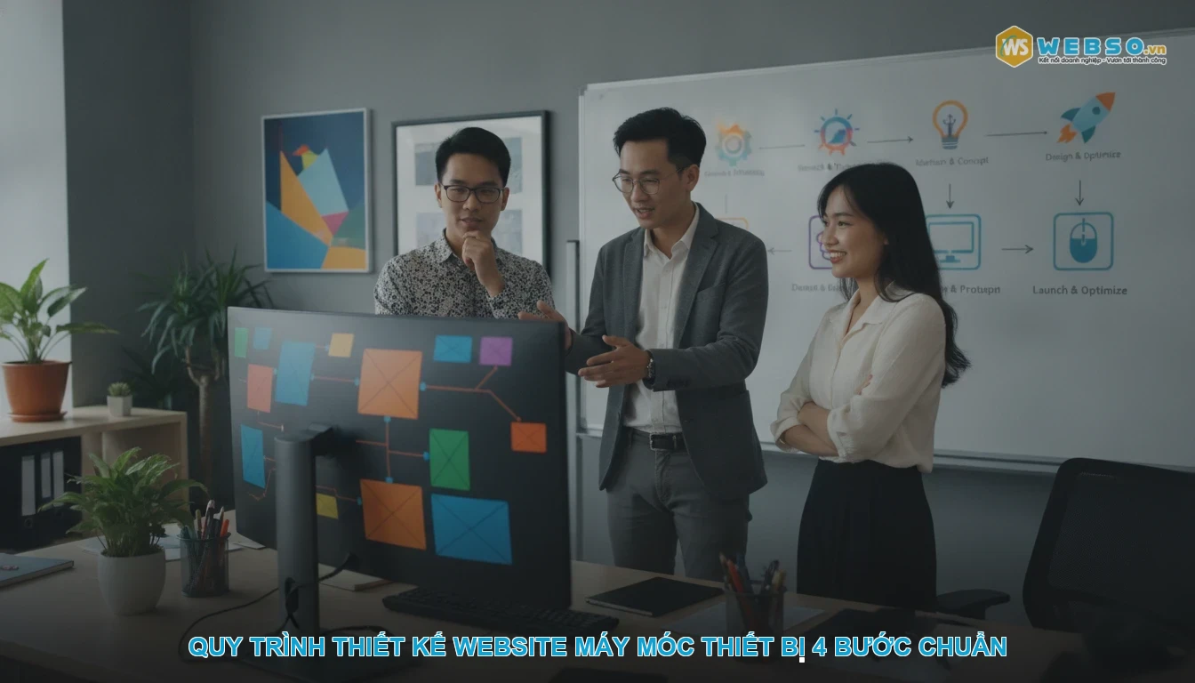 Thiết kế website máy móc thiết bị - Quy trình thiết kế website máy móc thiết bị 4 bước chuẩn