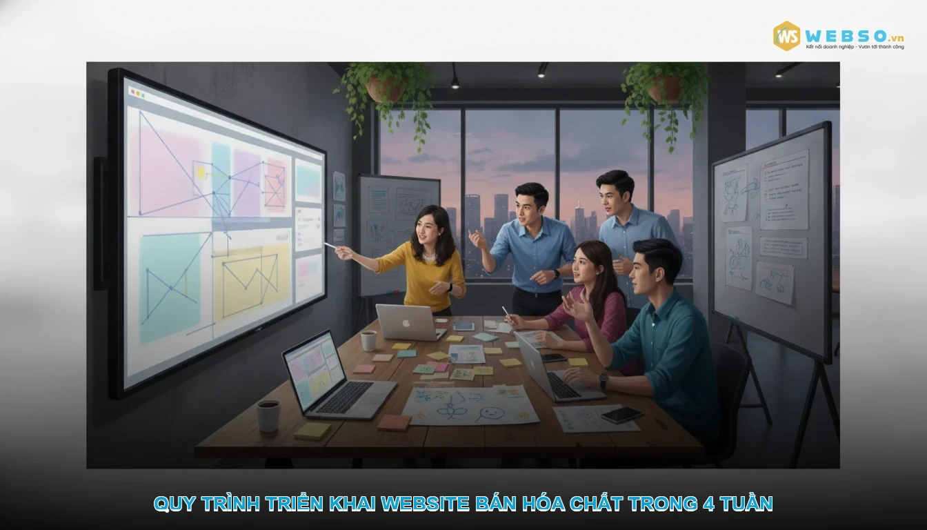 Thiết kế website bán hóa chất - Quy trình triển khai website bán hóa chất trong 4 tuần