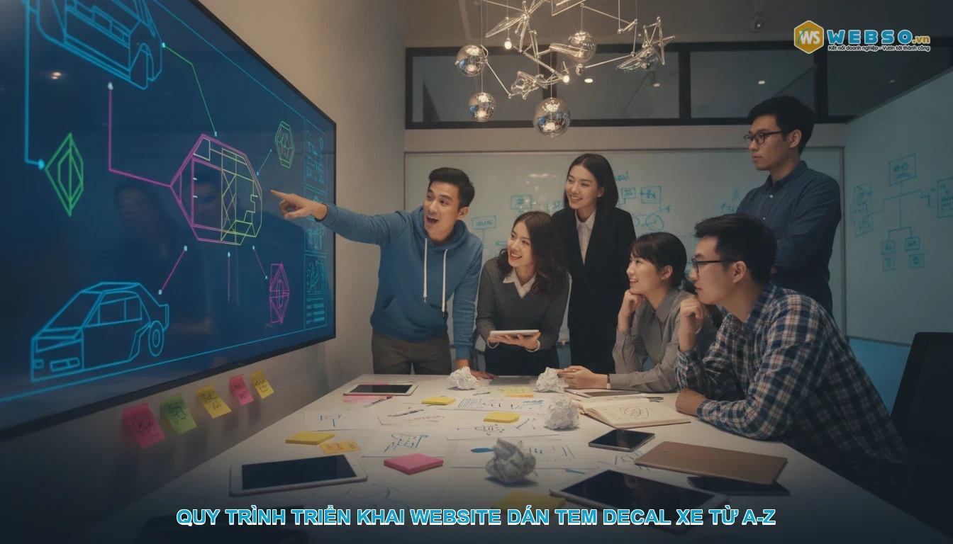 Thiết kế website dán tem decal xe - Quy trình triển khai website dán tem decal xe từ A-Z
