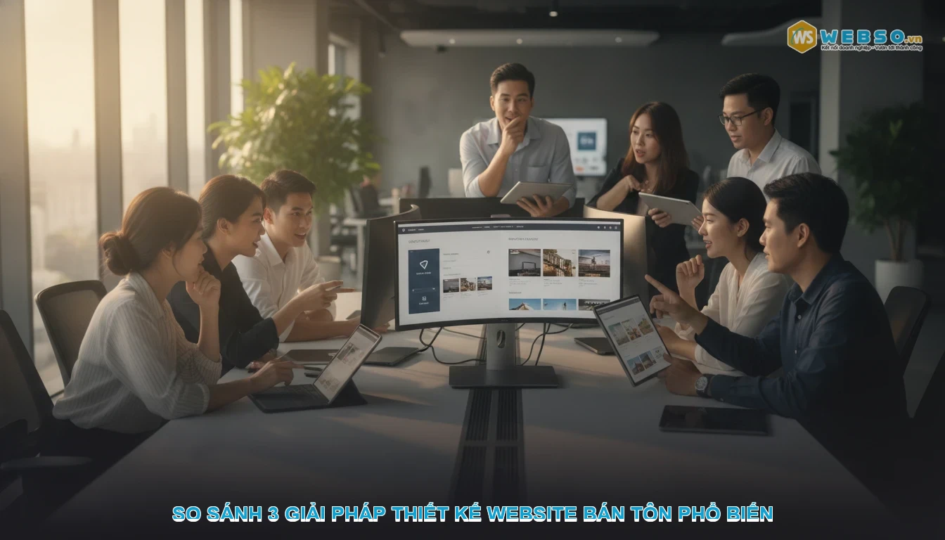 Thiết kế website bán tôn - So sánh 3 giải pháp thiết kế website bán tôn phổ biến