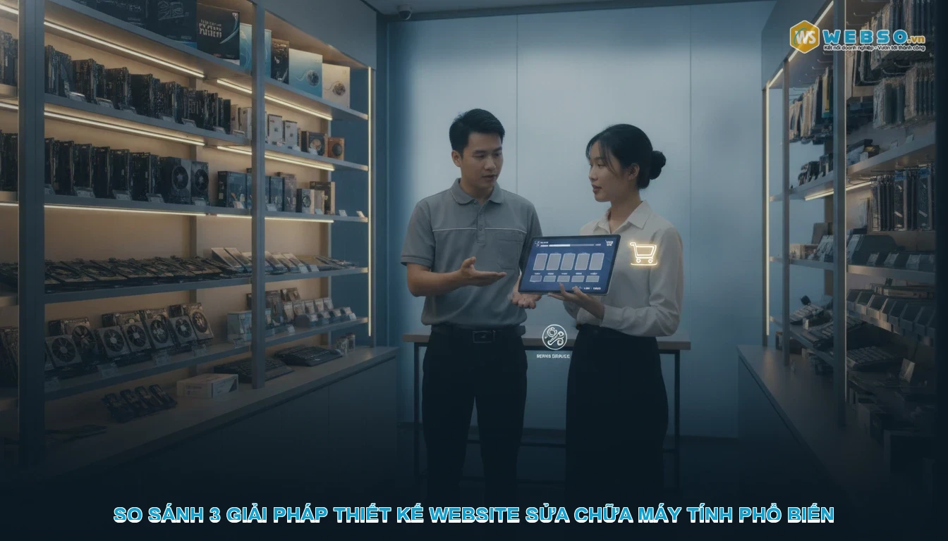 Thiết kế website sửa chữa bảo trì máy tính - So sánh 3 giải pháp thiết kế website sửa chữa máy tính phổ biến